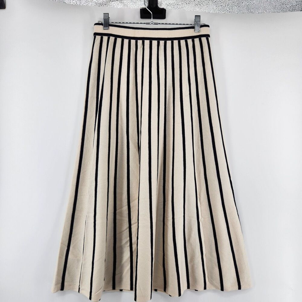 Boden US6 Ivory Stripe Liz Knitted‎ Midi Skirt NWT - Picture 2 of 8